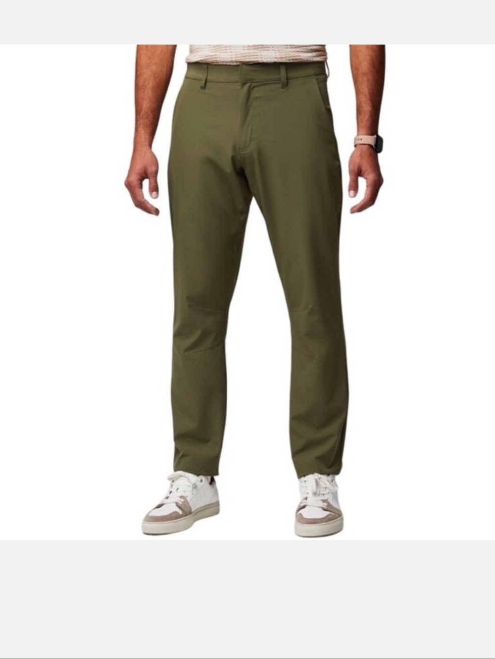NWT Fabletics Mens The Only Pant Olive Green  Water Resistant Stretch